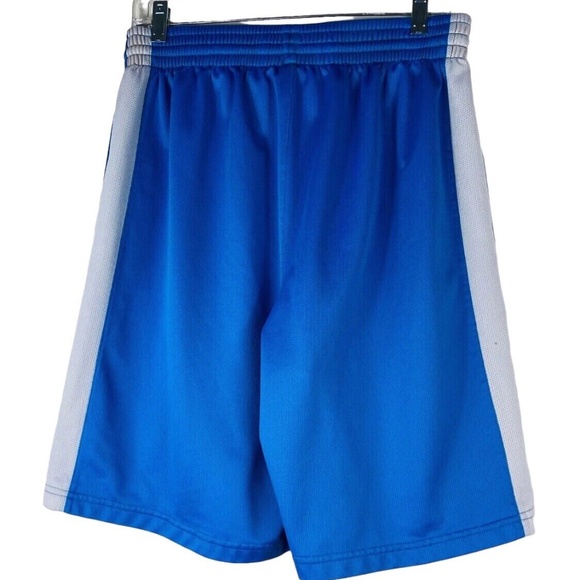 Under Armour Mens Large Loose Fit Shorts Basketball Blue White Athletic - Picture 2 of 5